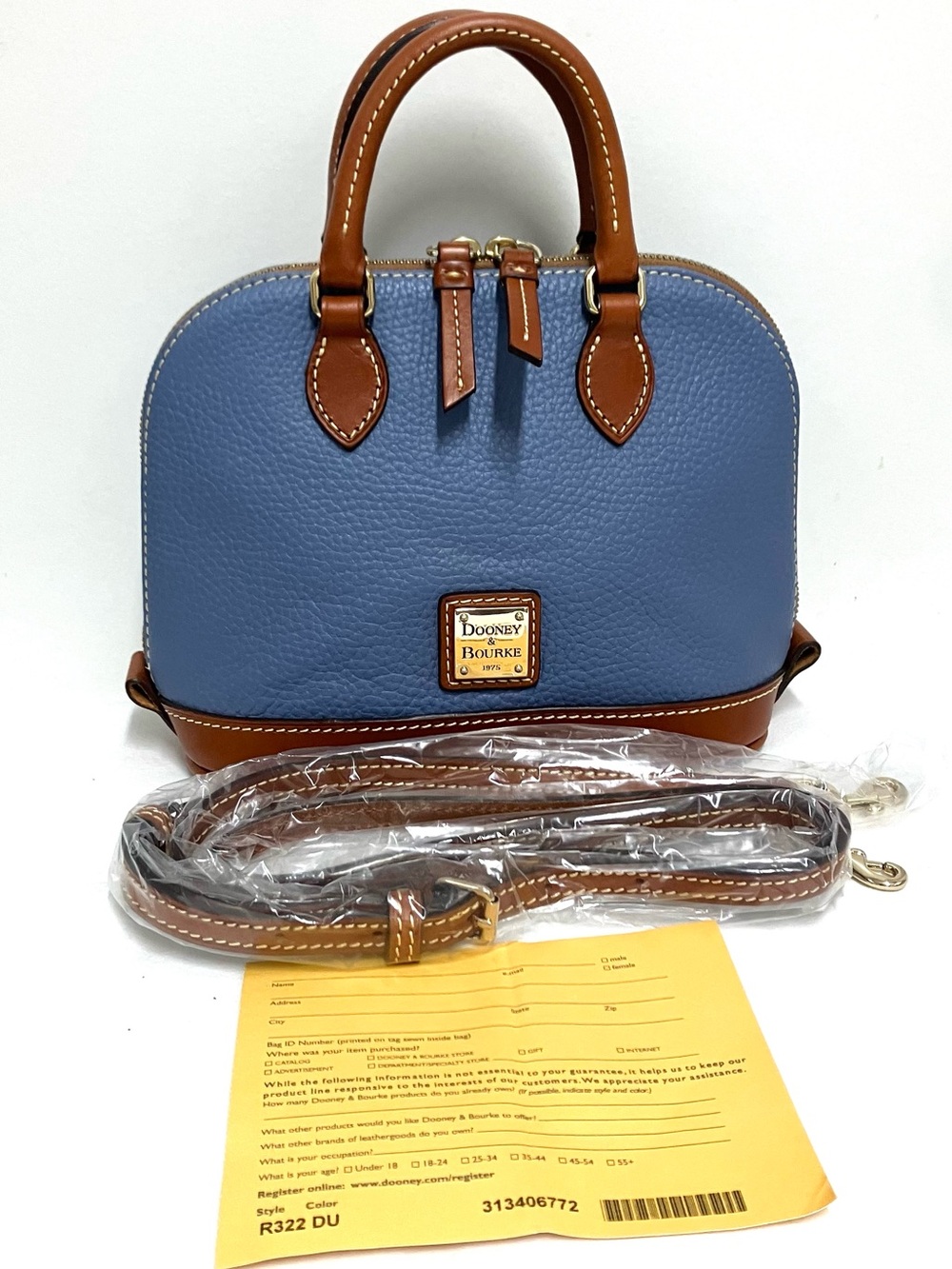 Dooney & Bourke Pebble Leather Bitsy Bag and Card Case SET